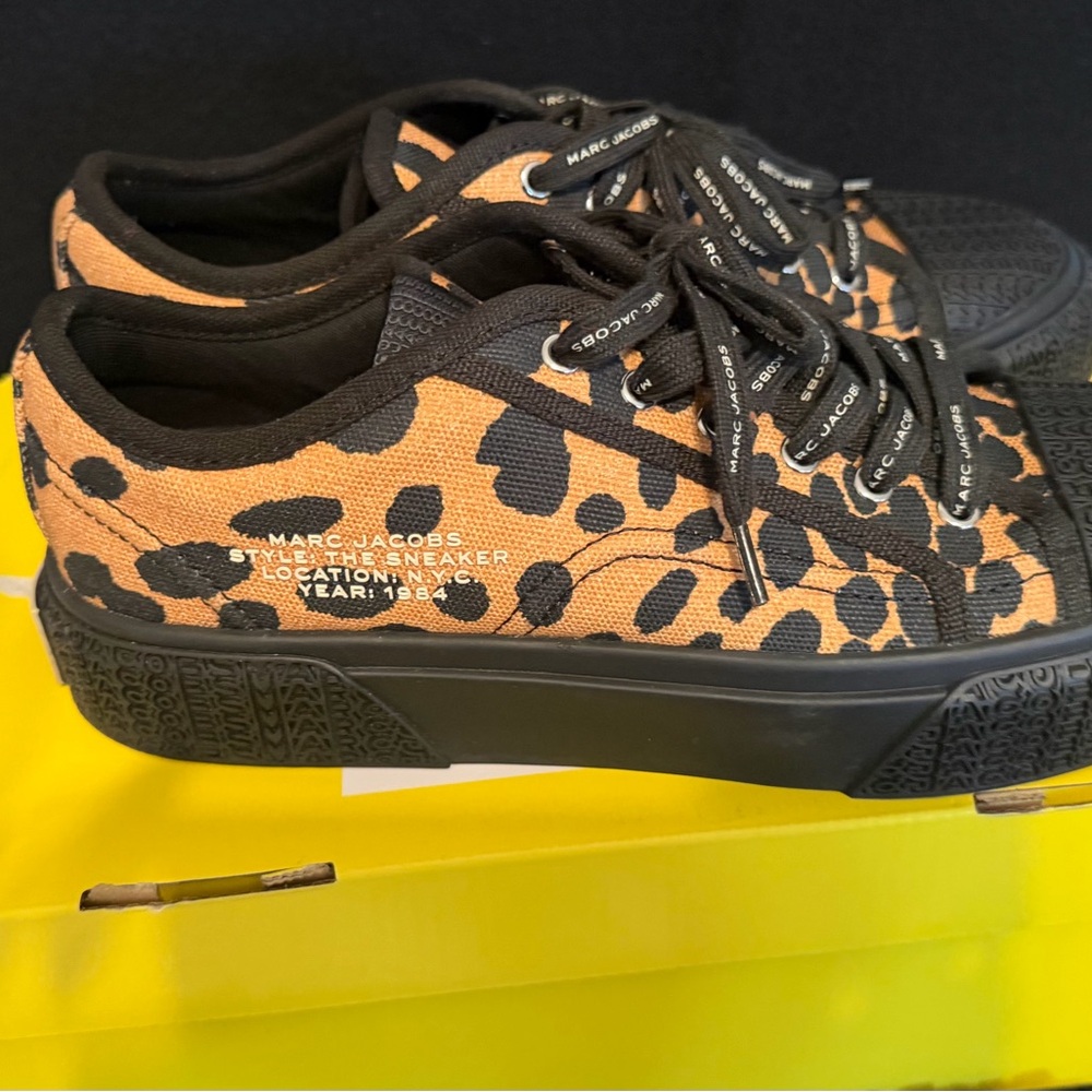Marc Jacobs Tan and Black Leopard Sneakers